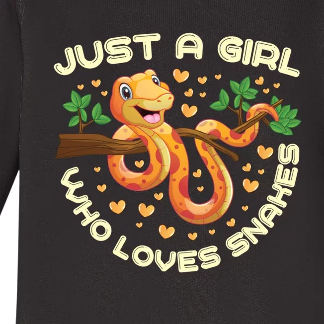 Just A Girl Who Loves Snakes Funny Snake Lover Funny Gift Meaningful Gift Baby Long Sleeve Bodysuit