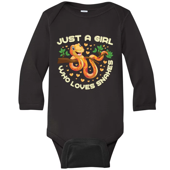 Just A Girl Who Loves Snakes Funny Snake Lover Funny Gift Meaningful Gift Baby Long Sleeve Bodysuit