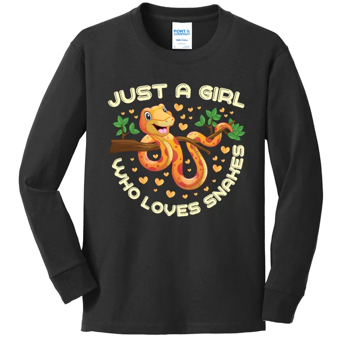 Just A Girl Who Loves Snakes Funny Snake Lover Funny Gift Meaningful Gift Kids Long Sleeve Shirt