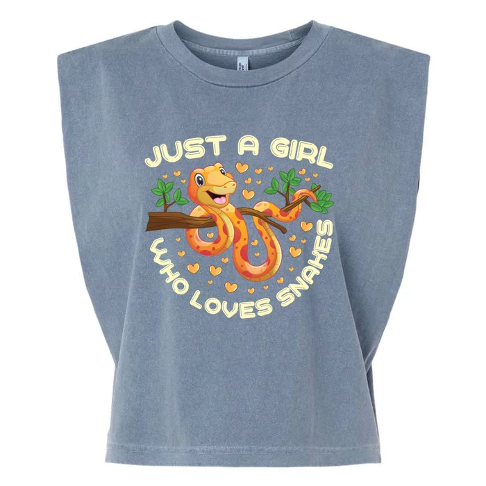 Just A Girl Who Loves Snakes Funny Snake Lover Funny Gift Meaningful Gift Garment-Dyed Women's Muscle Tee