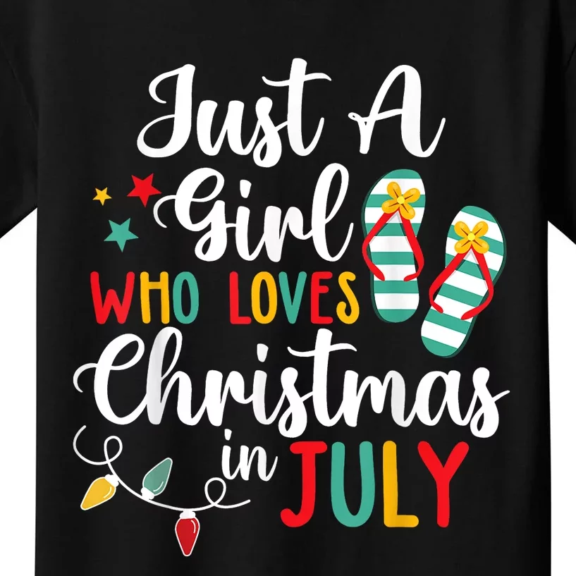 Just A Girl Who Loves Christmas In Jully Summer Beach Women Kids T-Shirt