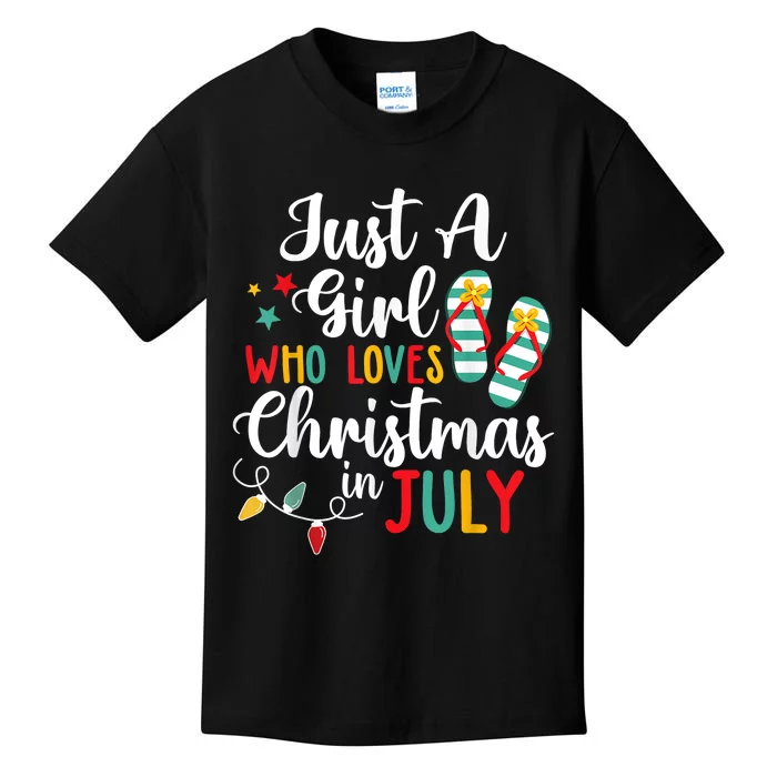 Just A Girl Who Loves Christmas In Jully Summer Beach Women Kids T-Shirt