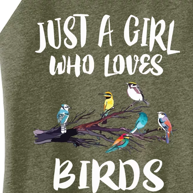 Just A Girl Who Loves Birds Birding Bird Watching Gift Women’s Perfect Tri Rocker Tank