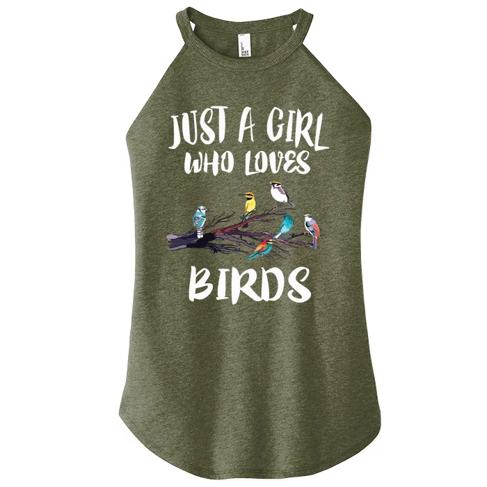 Just A Girl Who Loves Birds Birding Bird Watching Gift Women’s Perfect Tri Rocker Tank