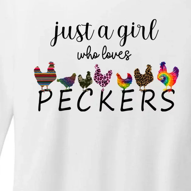 Just A Girl Who Loves Peckers Womens CVC Long Sleeve Shirt