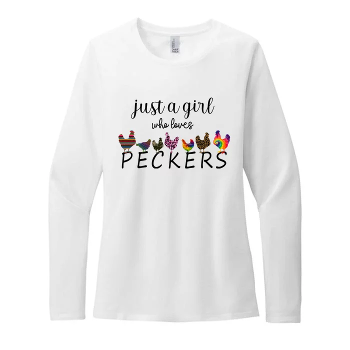 Just A Girl Who Loves Peckers Womens CVC Long Sleeve Shirt