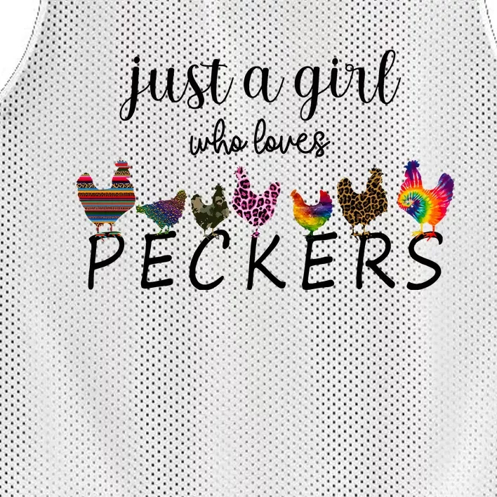 Just A Girl Who Loves Peckers Mesh Reversible Basketball Jersey Tank