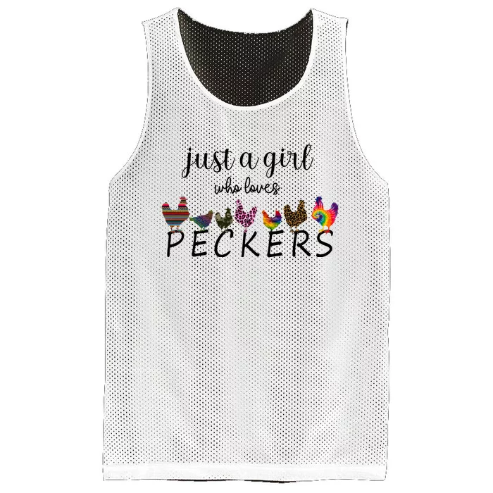 Just A Girl Who Loves Peckers Mesh Reversible Basketball Jersey Tank