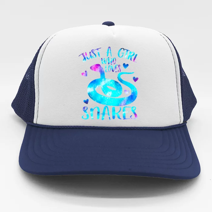 Just A Girl Who Loves Snakes Theme Cute Snake Lover Galaxy Cute Gift Trucker Hat