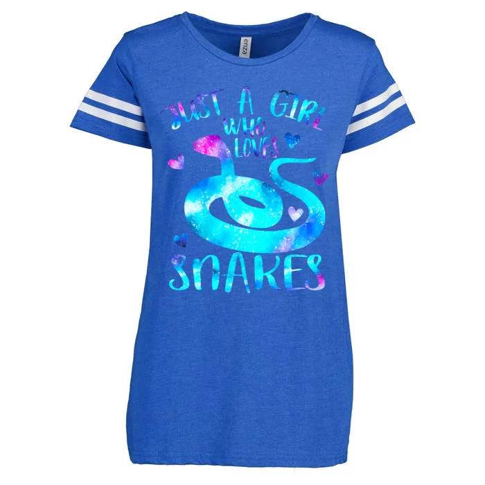 Just A Girl Who Loves Snakes Theme Cute Snake Lover Galaxy Cute Gift Enza Ladies Jersey Football T-Shirt