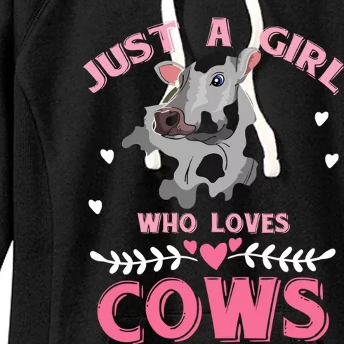 Just A Girl Who Loves Cows Cool Gift Women's Fleece Hoodie