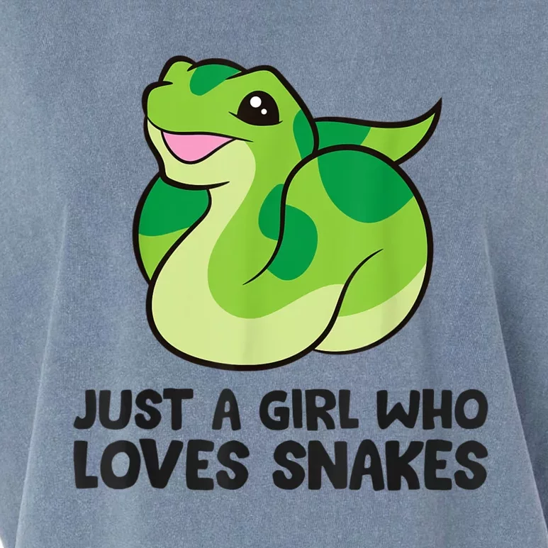 Just A Girl Who Loves Snakes Cute Snake Garment-Dyed Women's Muscle Tee