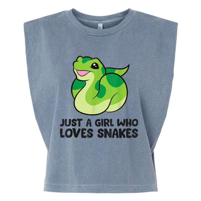 Just A Girl Who Loves Snakes Cute Snake Garment-Dyed Women's Muscle Tee