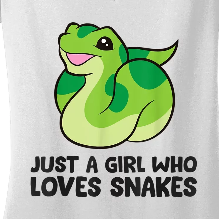 Just A Girl Who Loves Snakes Cute Snake Women's V-Neck T-Shirt