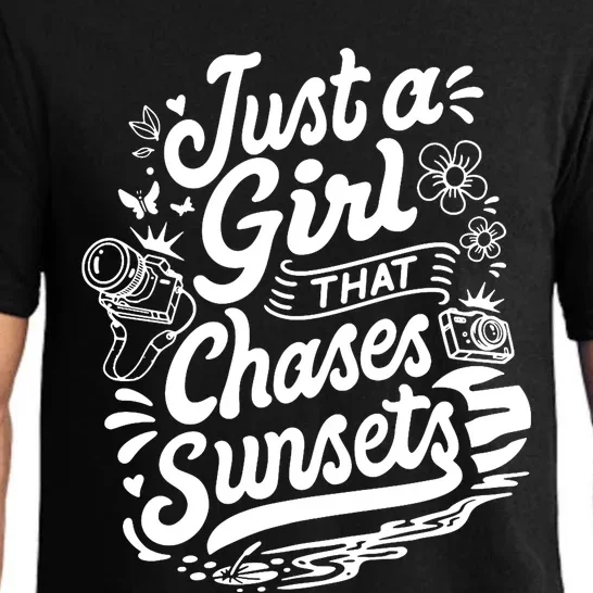 Just A Girl That Chases Sunsets, Photographer Premium Pajama Set