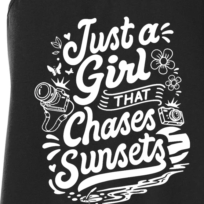 Just A Girl That Chases Sunsets, Photographer Premium Women's Racerback Tank