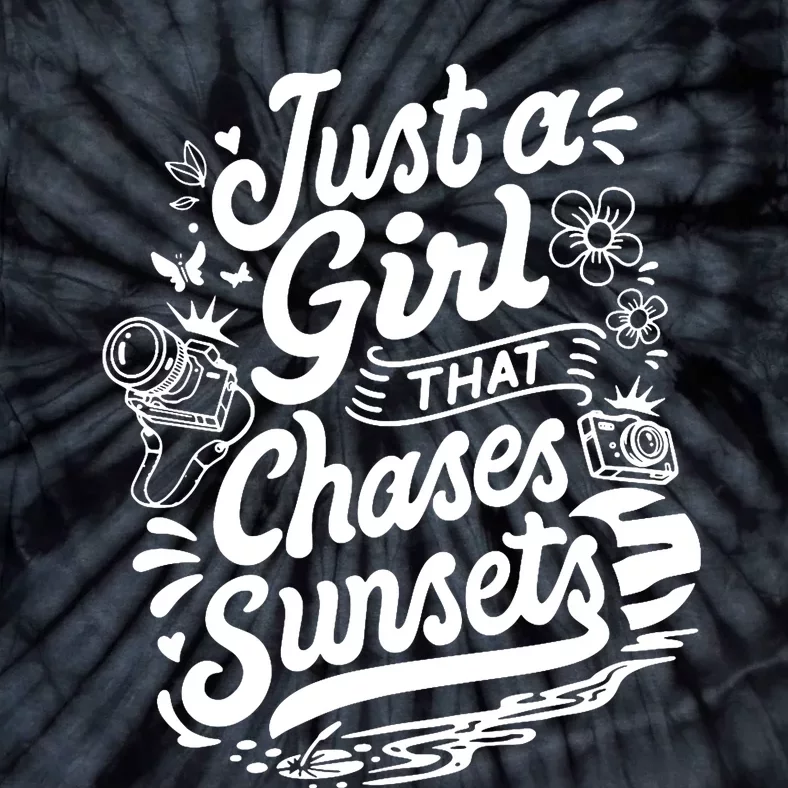 Just A Girl That Chases Sunsets, Photographer Premium Tie-Dye T-Shirt