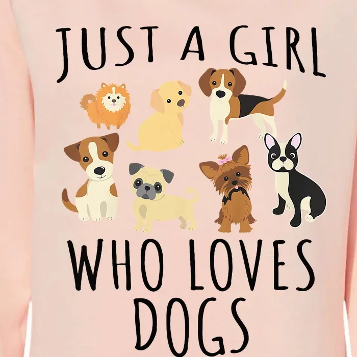 Just A Girl Who Loves Dogs Funny Puppy Womens California Wash Sweatshirt