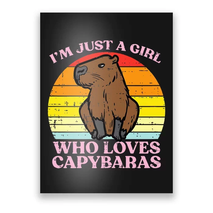 Just A Girl Who Loves Capybaras Retro Capy Rodent Poster