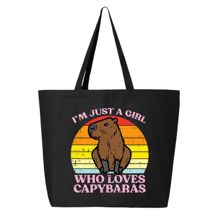 Just A Girl Who Loves Capybaras Retro Capy Rodent 25L Jumbo Tote