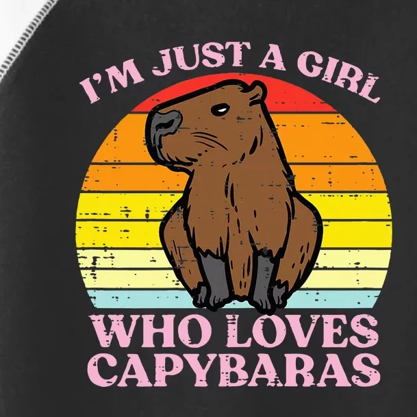 Just A Girl Who Loves Capybaras Retro Capy Rodent Toddler Fine Jersey T-Shirt