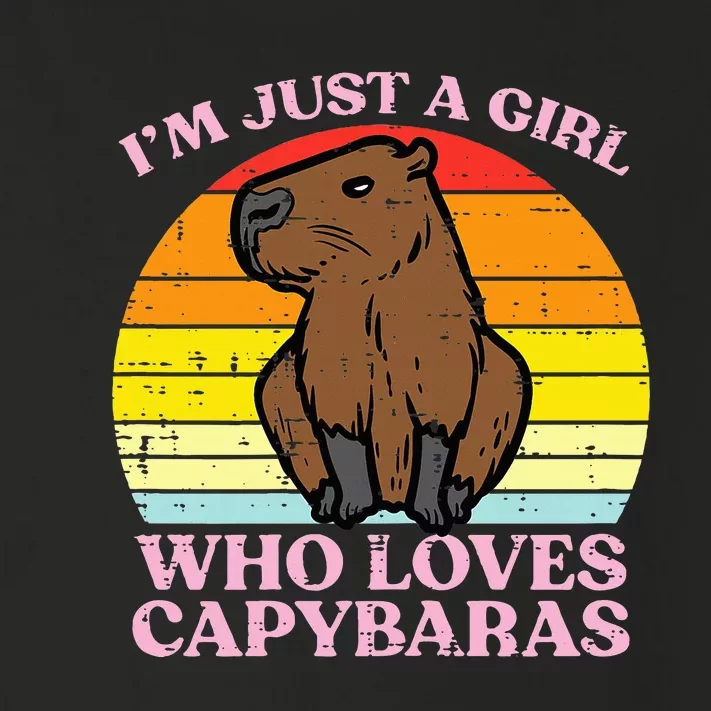 Just A Girl Who Loves Capybaras Retro Capy Rodent Toddler Long Sleeve Shirt