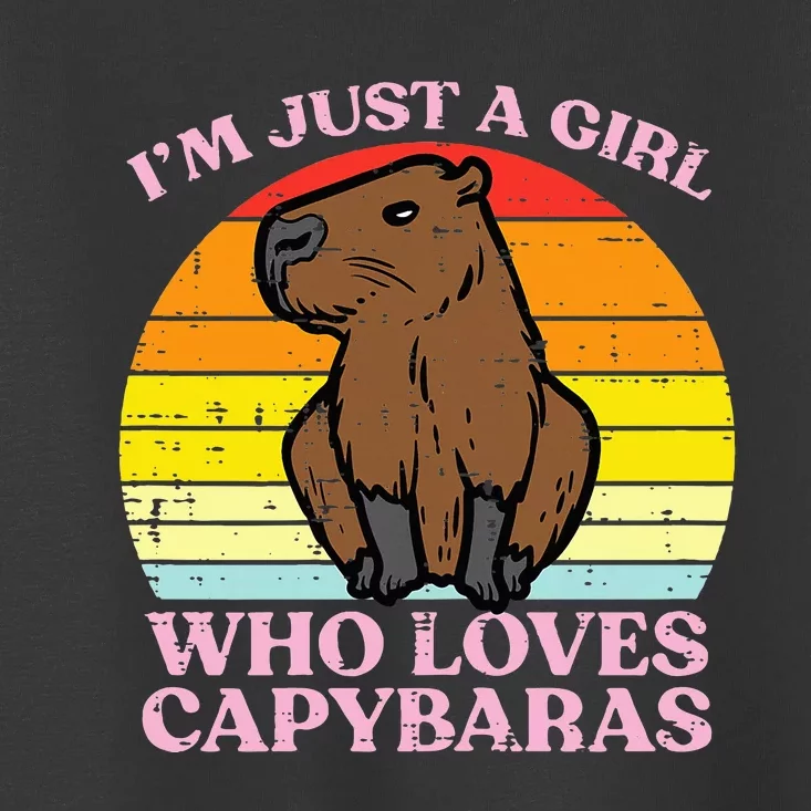 Just A Girl Who Loves Capybaras Retro Capy Rodent Toddler T-Shirt