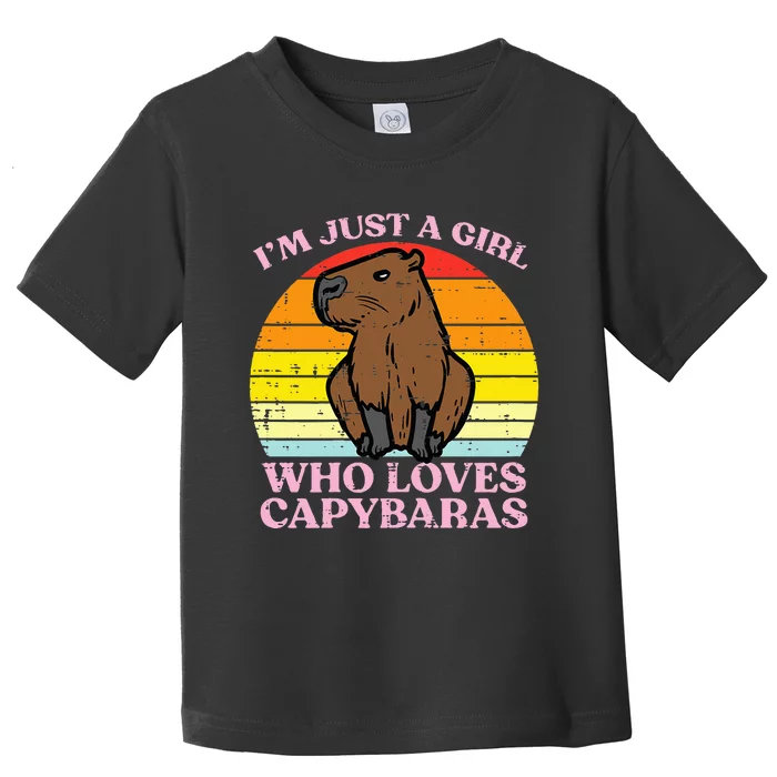 Just A Girl Who Loves Capybaras Retro Capy Rodent Toddler T-Shirt