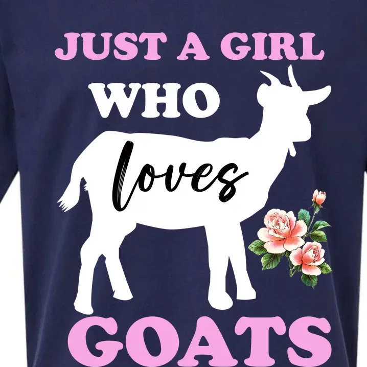 Just A Girl Who Loves Goats Gift Funny Goat Lover And Farming Gift Sueded Cloud Jersey T-Shirt