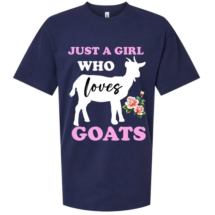 Just A Girl Who Loves Goats Gift Funny Goat Lover And Farming Gift Sueded Cloud Jersey T-Shirt