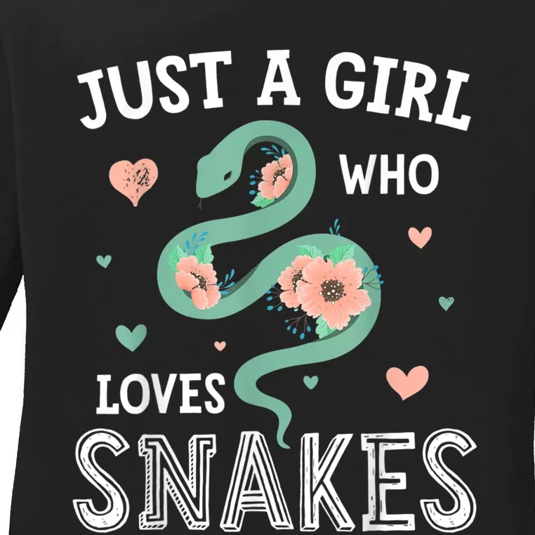 Just A Girl Who Loves Snakes Women Snake Lover Ladies Long Sleeve Shirt