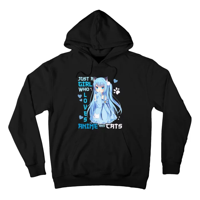 Just A Girl Who Loves Anime And Cats Hoodie