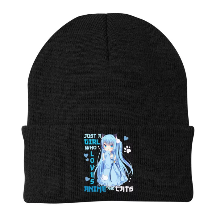 Just A Girl Who Loves Anime And Cats Knit Cap Winter Beanie