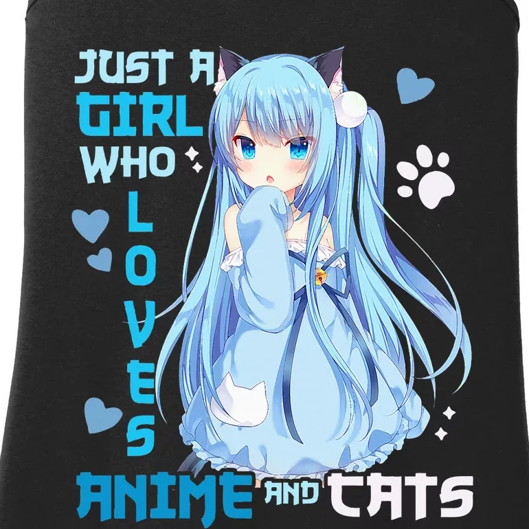 Just A Girl Who Loves Anime And Cats Ladies Essential Tank