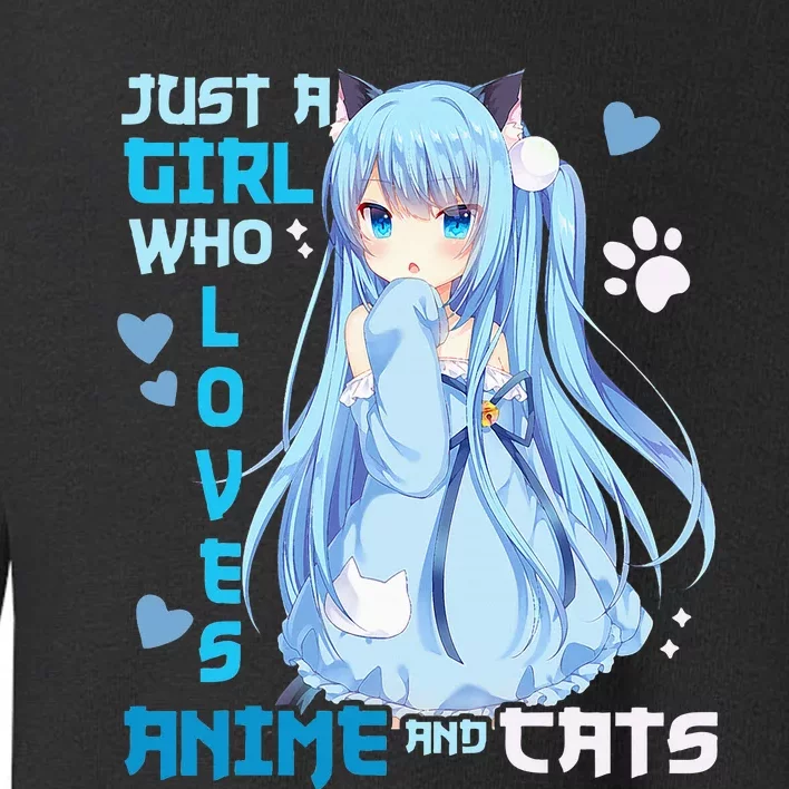 Just A Girl Who Loves Anime And Cats Toddler Sweatshirt