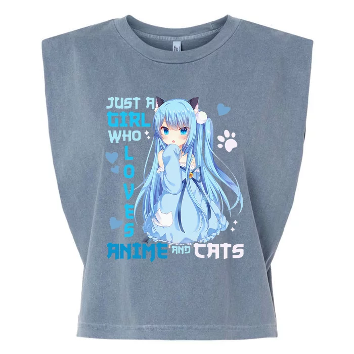 Just A Girl Who Loves Anime And Cats Garment-Dyed Women's Muscle Tee