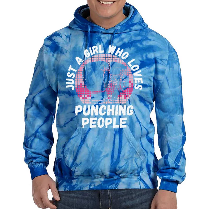 Just A Girl Who Loves Punching People Funny Boxing Tie Dye Hoodie