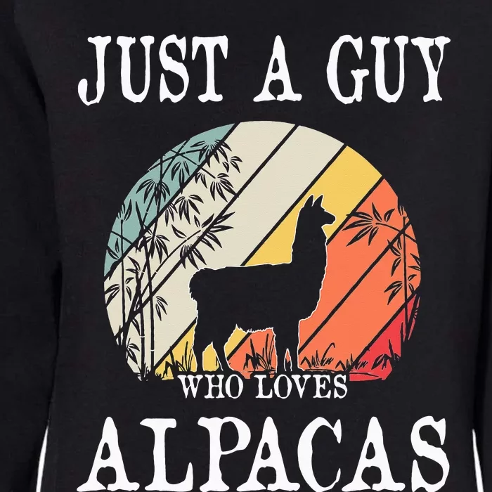 Just A Guy Who Loves Alpacas Womens California Wash Sweatshirt