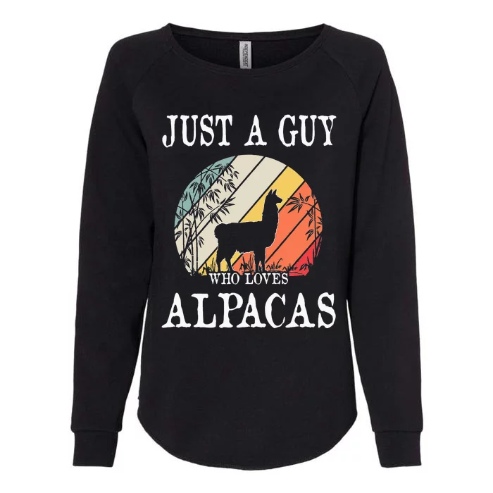 Just A Guy Who Loves Alpacas Womens California Wash Sweatshirt