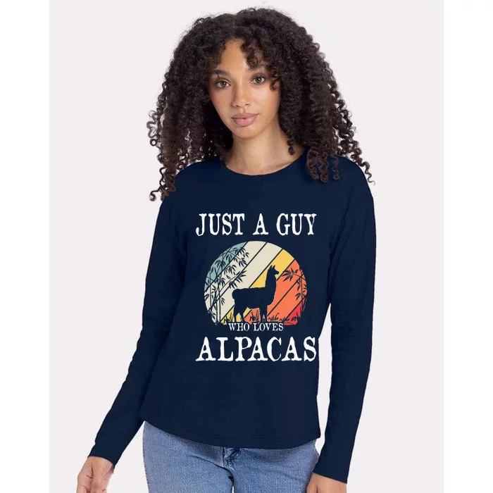 Just A Guy Who Loves Alpacas Womens Cotton Relaxed Long Sleeve T-Shirt