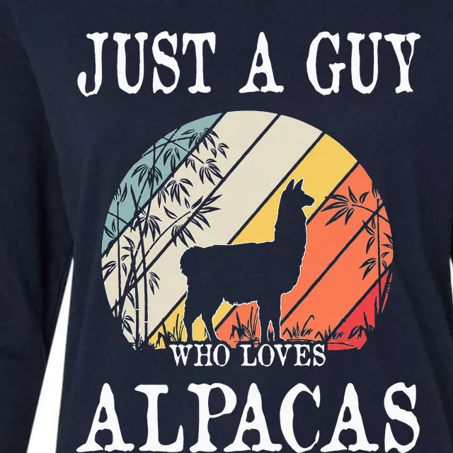 Just A Guy Who Loves Alpacas Womens Cotton Relaxed Long Sleeve T-Shirt