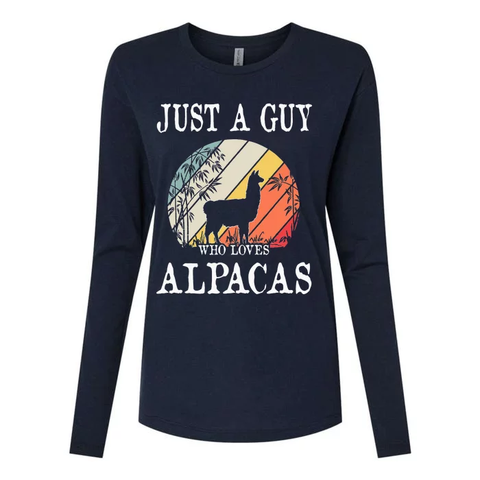 Just A Guy Who Loves Alpacas Womens Cotton Relaxed Long Sleeve T-Shirt