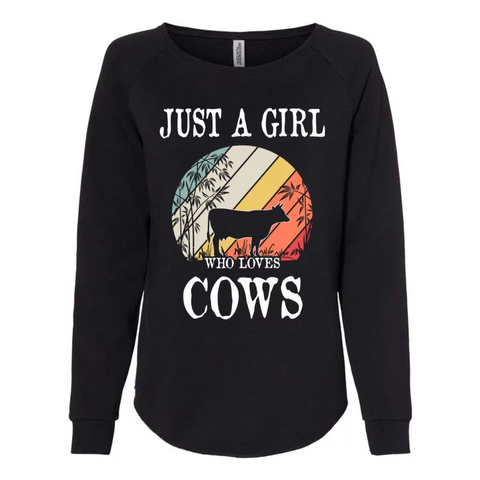 Just A Girl Who Loves Cows Cute Gift Womens California Wash Sweatshirt