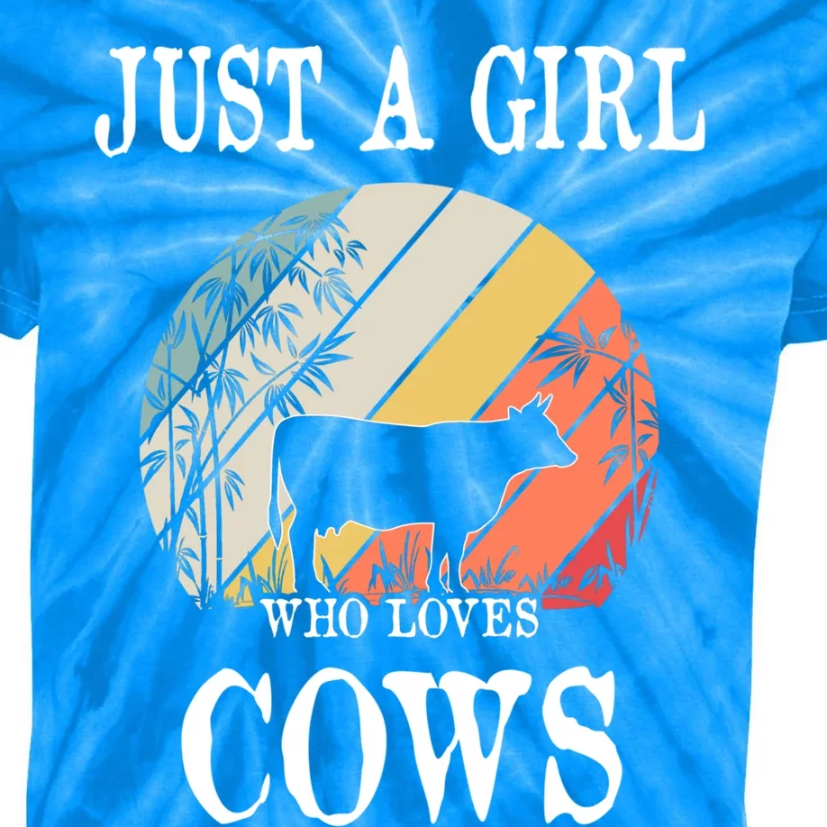 Just A Girl Who Loves Cows Cute Gift Kids Tie-Dye T-Shirt