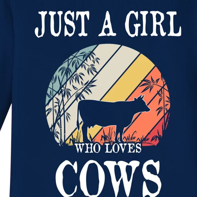 Just A Girl Who Loves Cows Cute Gift Baby Long Sleeve Bodysuit