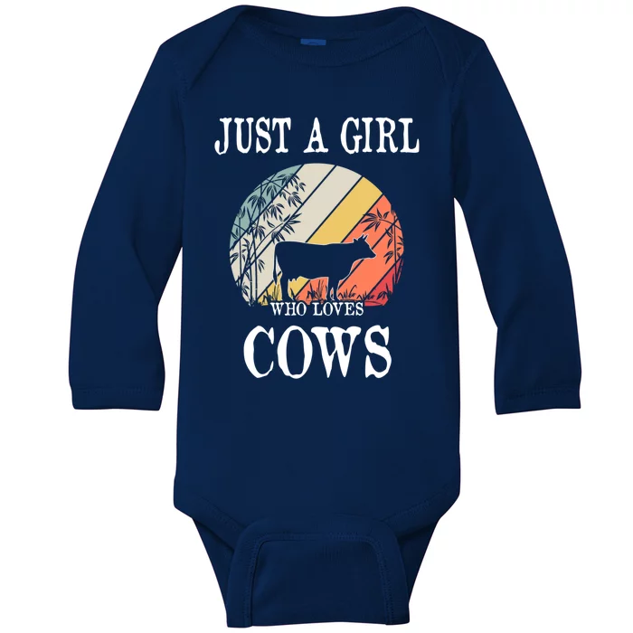 Just A Girl Who Loves Cows Cute Gift Baby Long Sleeve Bodysuit