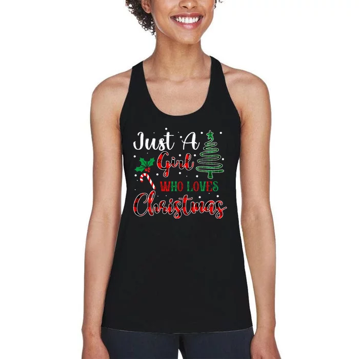 Just a Girl who Loves Christmas Funny XMAS Women's Racerback Tank