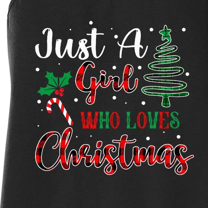 Just a Girl who Loves Christmas Funny XMAS Women's Racerback Tank