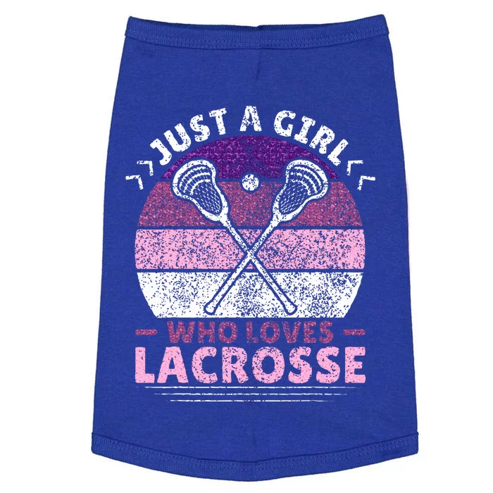 Just A Girl Who Loves Lacrosse Player Doggie Tank