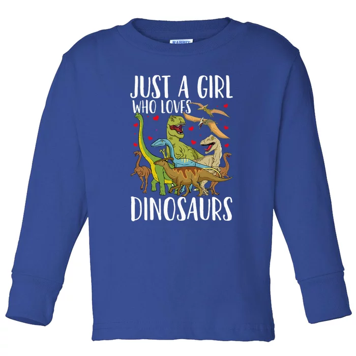 Just A Girl Who Loves Dinosaurs Brachiosaurus Toddler Long Sleeve Shirt